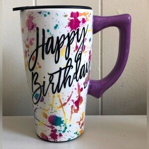 Happy Birthday Ceramic Coffee Mug with Cover